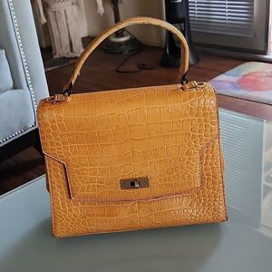 Samantha Thavasa Yellow Croc-Embossed Bag